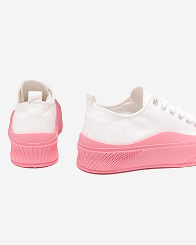 White and pink women's sneakers, type Nerikas sneakers - Footwear