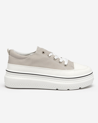 OUTLET Light gray women's sneakers on the Veritar platform - Footwear