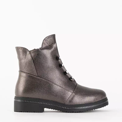 OUTLET Women's warm boots in graphite Iasmin - Footwear