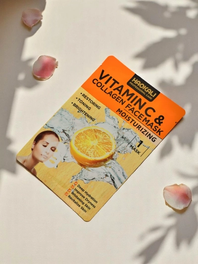 Haokali - Face mask with Vitamin C and collagen - moisturizes, brightens, and tones.