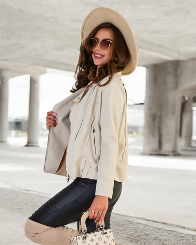 Royalfashion Women's eco-suede ramoneskin jacket with pockets