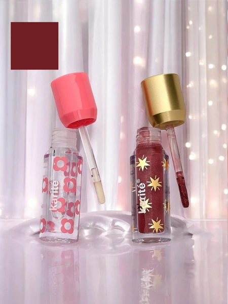 Glitter lip gloss and clear 2in1 lip gloss Fiercely Red