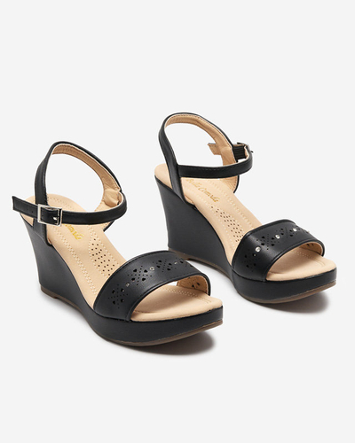 OUTLET Black women's wedge sandals Bellomia - Footwear