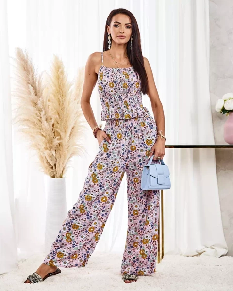 Royalfashion Узорчатый женский комплект розового цвета
