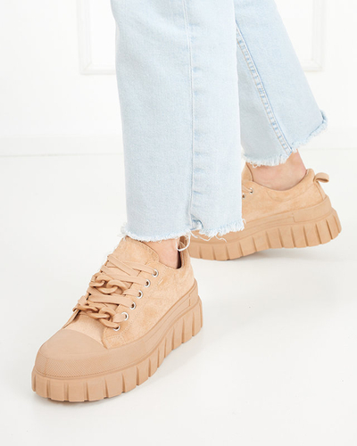 OUTLET Brown women's tall sneakers Mishta - Footwear