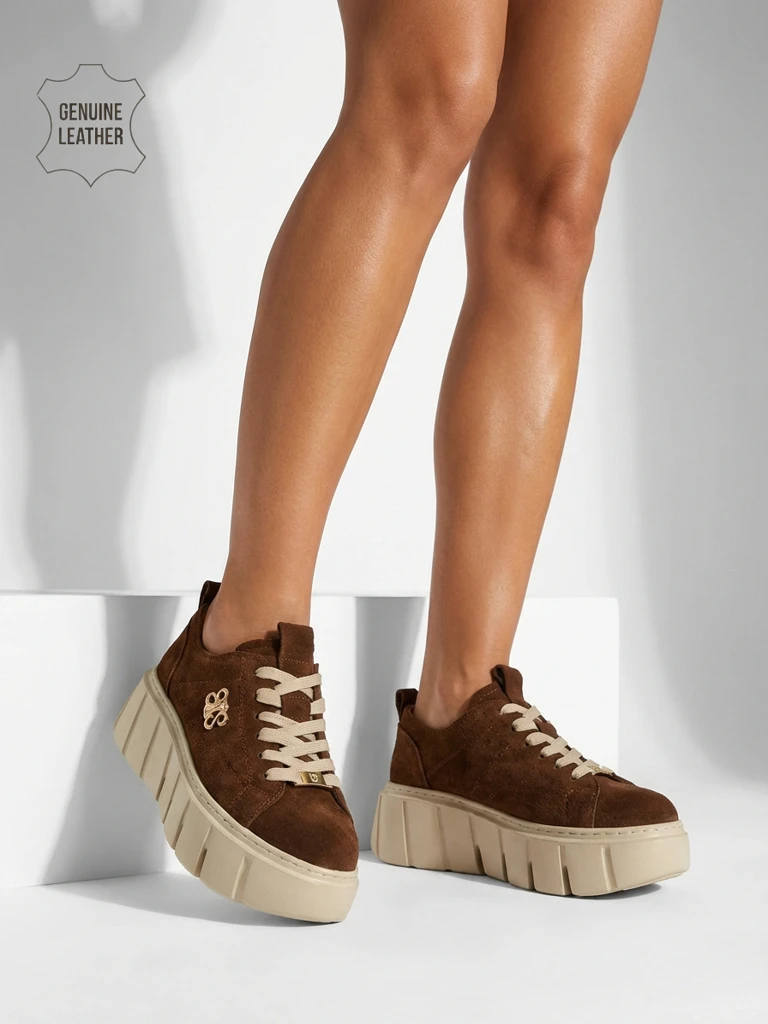 Women's Renos Natural Leather Sport Sneakers