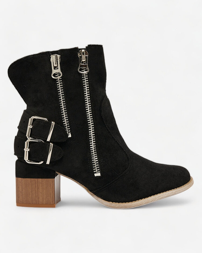 Royalfashion Decorated heeled boots in black Zerta