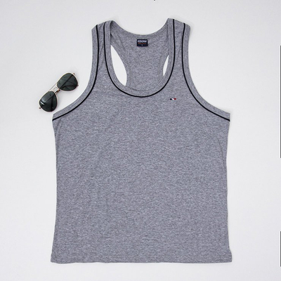 Cotton grey men's sleeveless T-shirt - Clothing