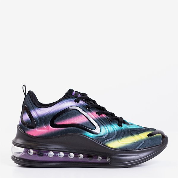 Women's colorful sports shoes with a transparent Fusion sole - Footwear