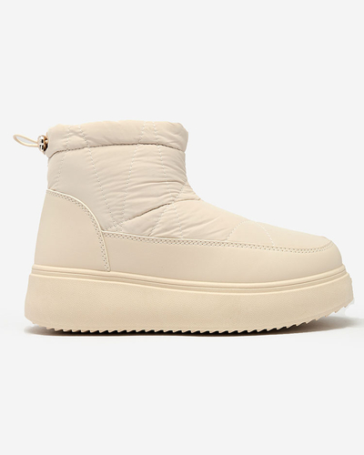 Royalfashion Women's slip-on snow boots in cream color Armeda