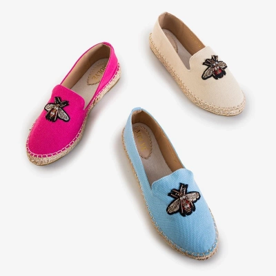 OUTLET Blue women's espadrilles with a Placida patch - Footwear