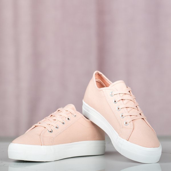 Pink sneakers on a rubber sole Tymbis - Footwear 1