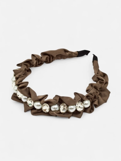 Royalfashion Headband with Ruching and Pearls
