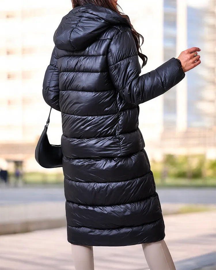 Royalfashion Melna sieviešu ziemas jaka