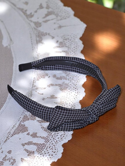 Royalfashion Hairband with a plaid bow Gosia
