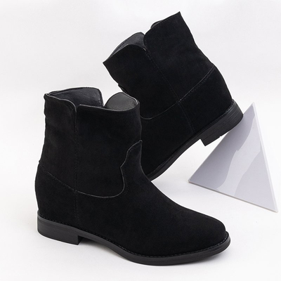 Black ankle boots a'la cowboy wedge Nastu - Footwear