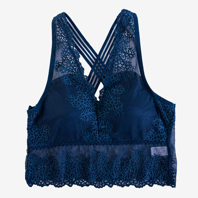 Navy blue lace bralette bra - Underwear