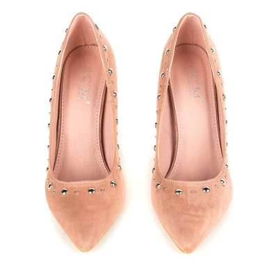 Pink pumps on a high heel with silver jets Filia - Shoes 1