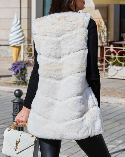 Женский меховой жилет Royalfashion Ecru