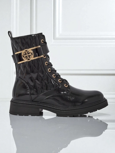 Quilted women's ankle boots made of ecological patent leather Opal Verge