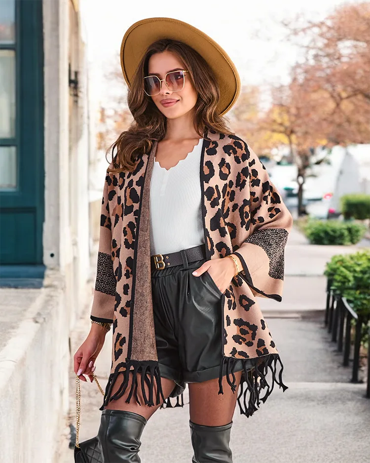 Royalfashion sieviešu pončo ar rakstu