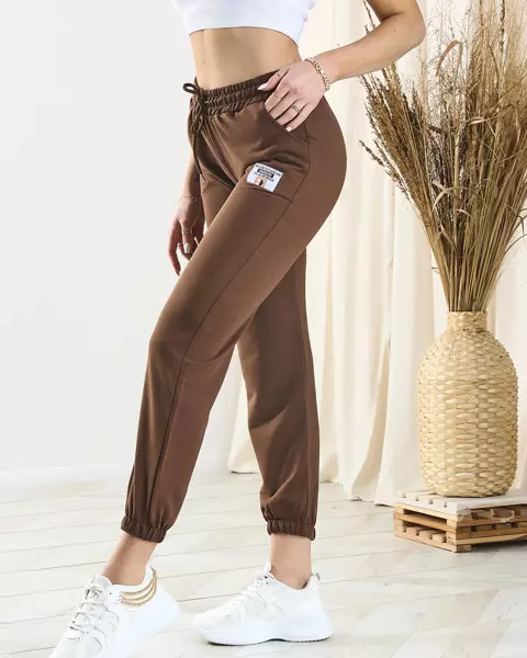 Women's dark brown sweatpants - Clothing