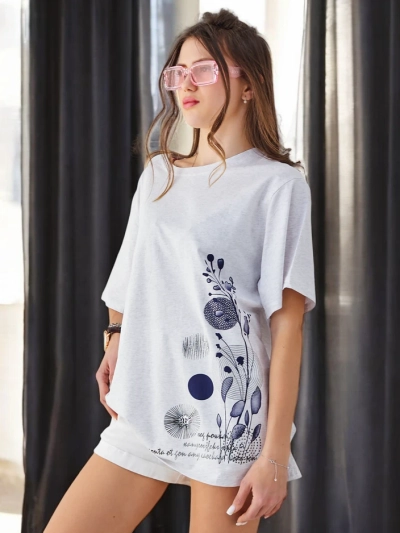 Royalfashion Sieviešu kokvilnas t-krekls ar rakstu