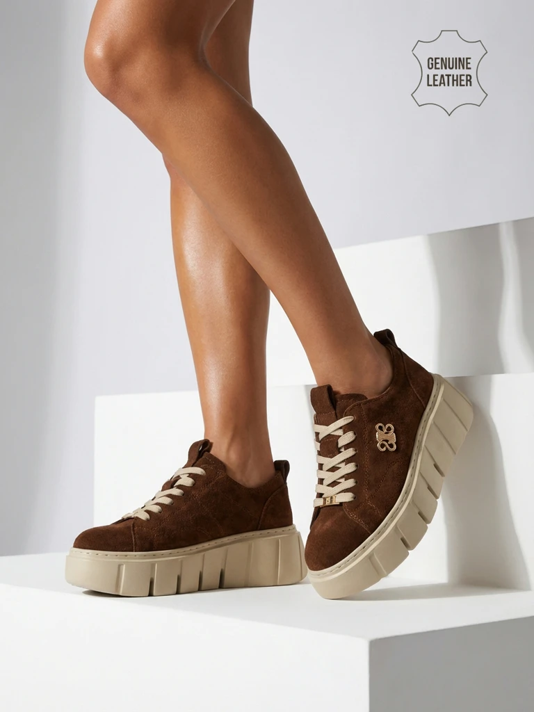 Women's Renos Natural Leather Sport Sneakers