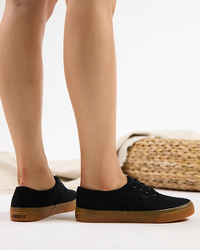 Women's black lace-up sneakers from Netera - Footwear