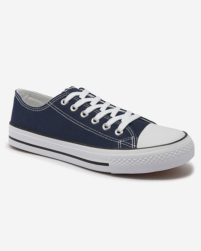 Navy blue women's classic lace-up sneakers Ogisa - Footwear