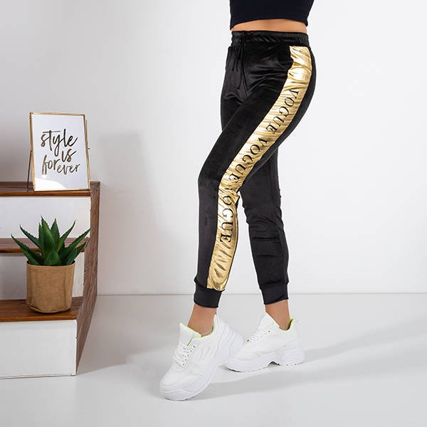 Sieviešu melnas treniņbikses ar uzrakstiem - Apģērbs