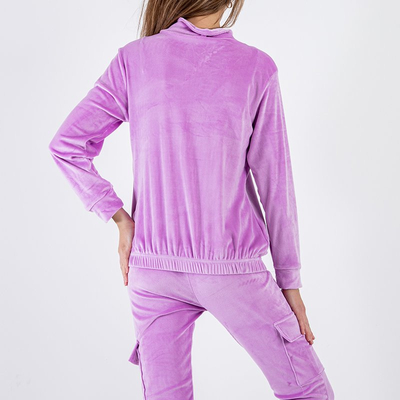 Women's purple sweat suit with pockets - Clothing