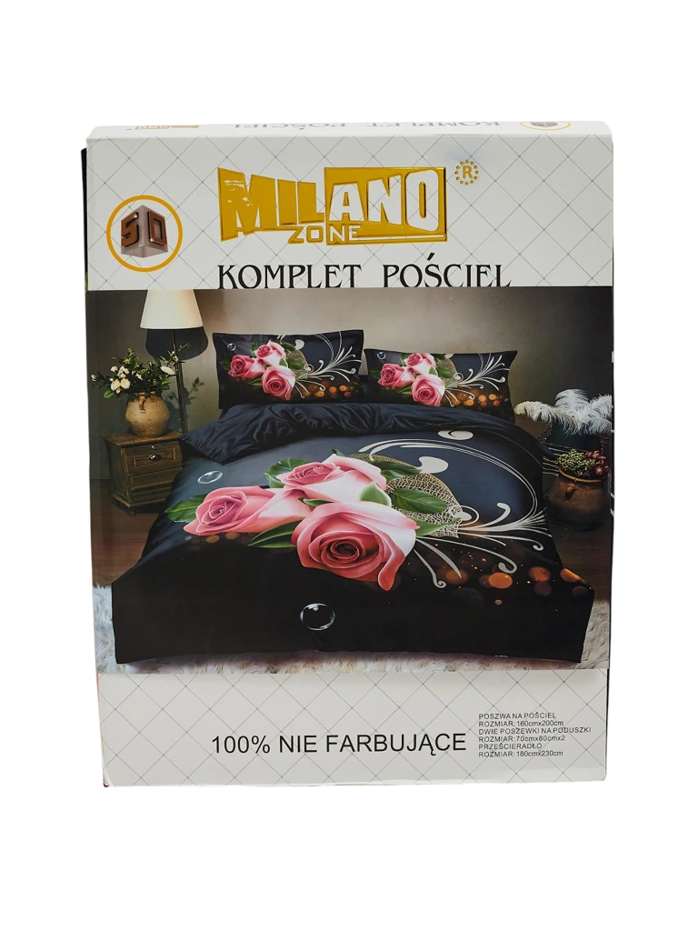 Milano Black and Pink Elegant Bedding Set