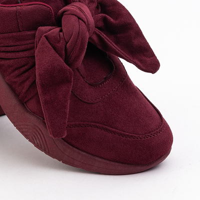 Maroon women's sports shoes with bow Montrel - Footwear