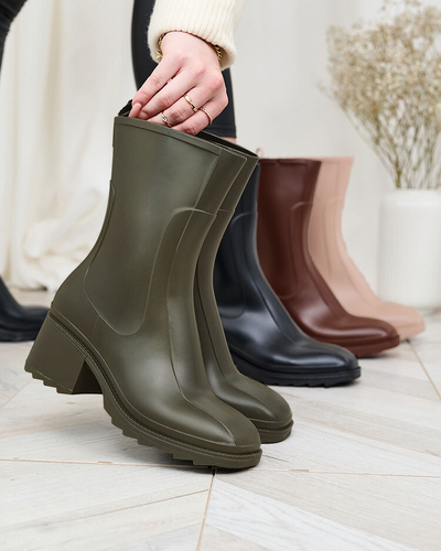 Royalfashion Dark green matte women's wellingtons a'la boots Tentiris