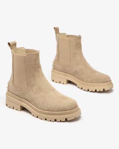 Royalfashion Beige Women's Insulated Comfy Walk Boots