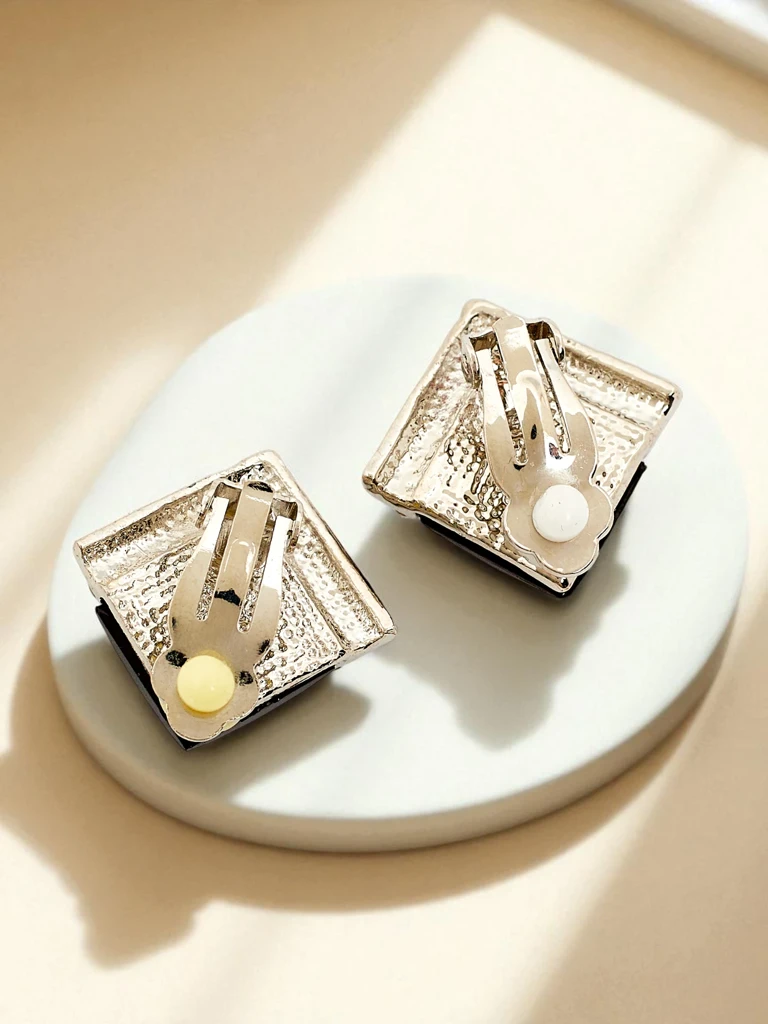 Royalfashion Women's clip-on earrings with crystal and cubic zirconia