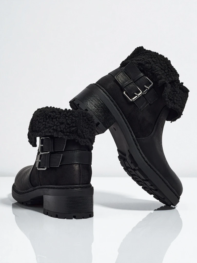 Kavira women's eco-leather ankle boots with fur