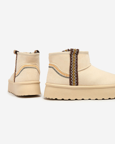 Royalfashion Sieviešu īsie zābaki a'la sniega zābaki ar ornamentu Erititta