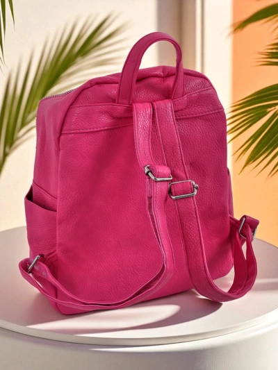 Calista Fuchsia RoyalModa women's backpack made of eco-leather, A4 size