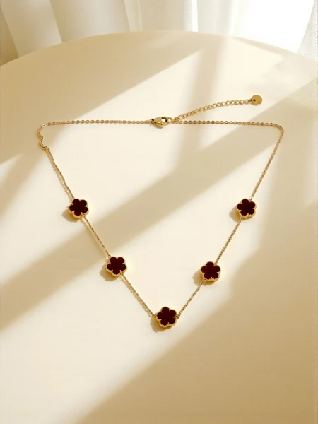 Aurelia Clavis mother-of-pearl necklace in a gold setting