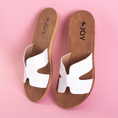 White women's eco-leather slippers Hemespa - Footwear