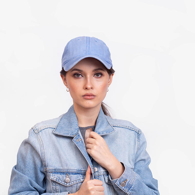 Women's blue denim cap - Accessories