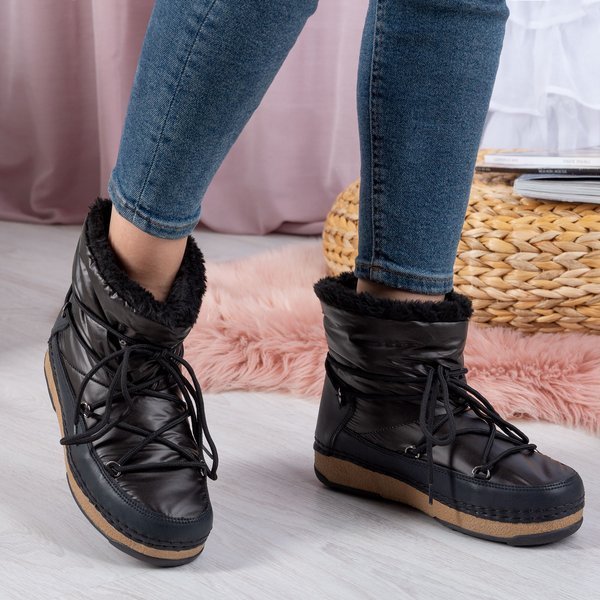 Black warm snow boots Sofya - Footwear