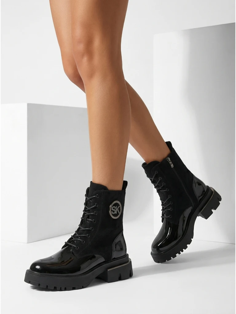 Women's Ankle Boots eco leather and eco suede Lalunes