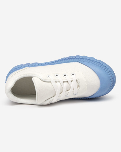 OUTLET Women's white sneakers with a blue sole Comp - Footwear