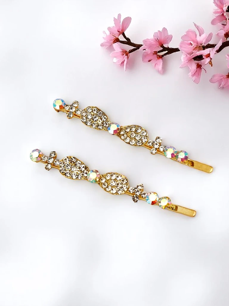 Royalfashion Заколки для волос с стразами и маленькими бантиками Tiny Bows