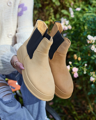 Royalfashion Beige women's boots a'la snow boots Uteris