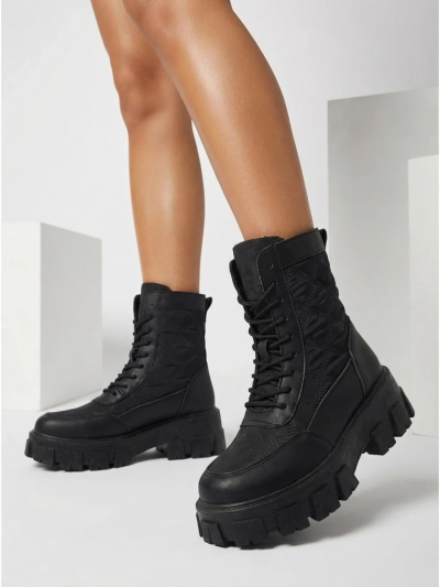 Eco-leather lace-up women's ankle boots Solvi