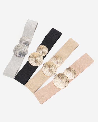 Cream braided elastic women's belt - Accessories